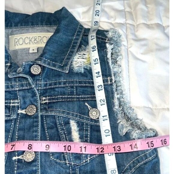 Rock & Roll Cowgirl Womens Denim Vest S Distressed Sleeveless Western Style With - Picture 11 of 11